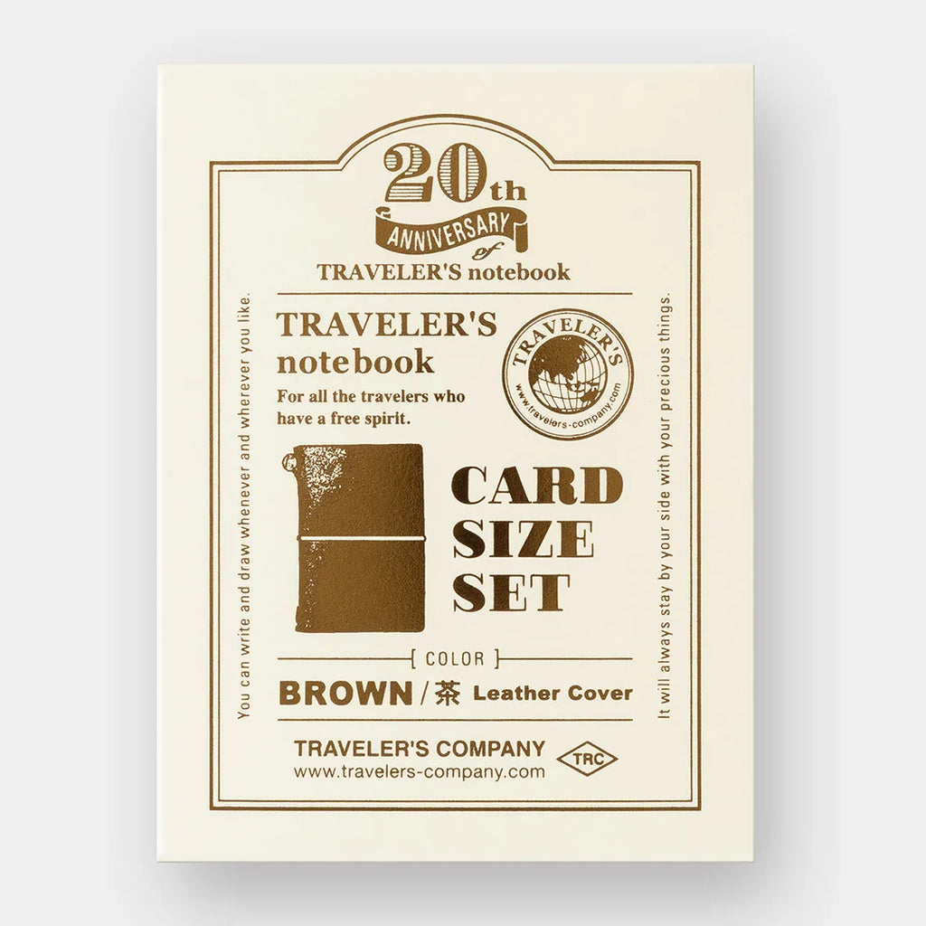 Traveler's Notebook Card Size 20th Anniversary Set - Brown
