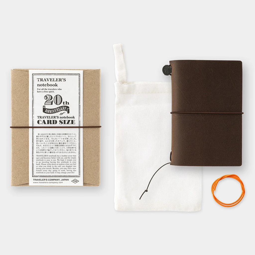Traveler's Notebook Card Size 20th Anniversary Set - Brown