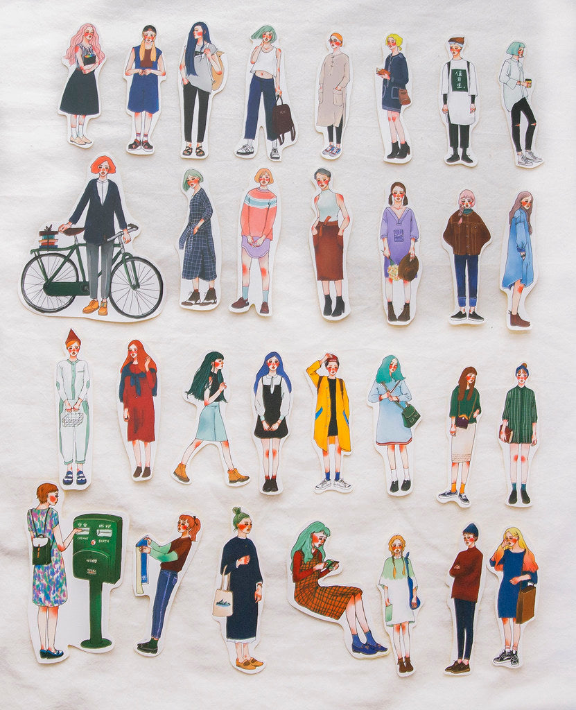 La Dolce Vita - Stationery Shop Girl Sticker Set with Tin Box