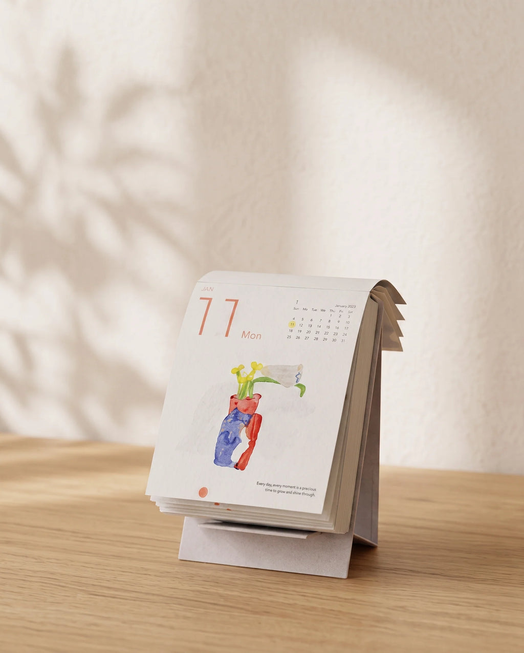 Dodolulu - 2027 365 Day-to-day Desk Calendar with Illustrations and Moon Phase