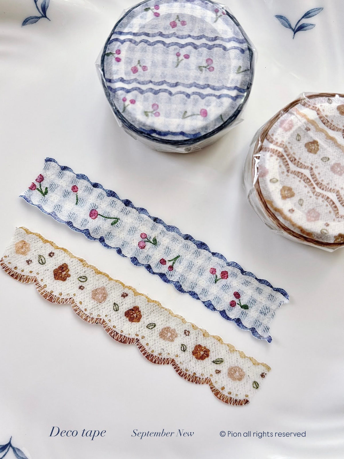 Pion - 1.5cm Deco Washi Tape {Cherry, Rustic, Daisy, Myosotis, Tulip}