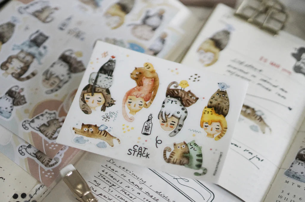 Black Milk Project - Cat Stack Paper Sticker