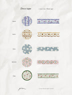 Pion - 1.5cm Deco Washi Tape {Cherry, Rustic, Daisy, Myosotis, Tulip}