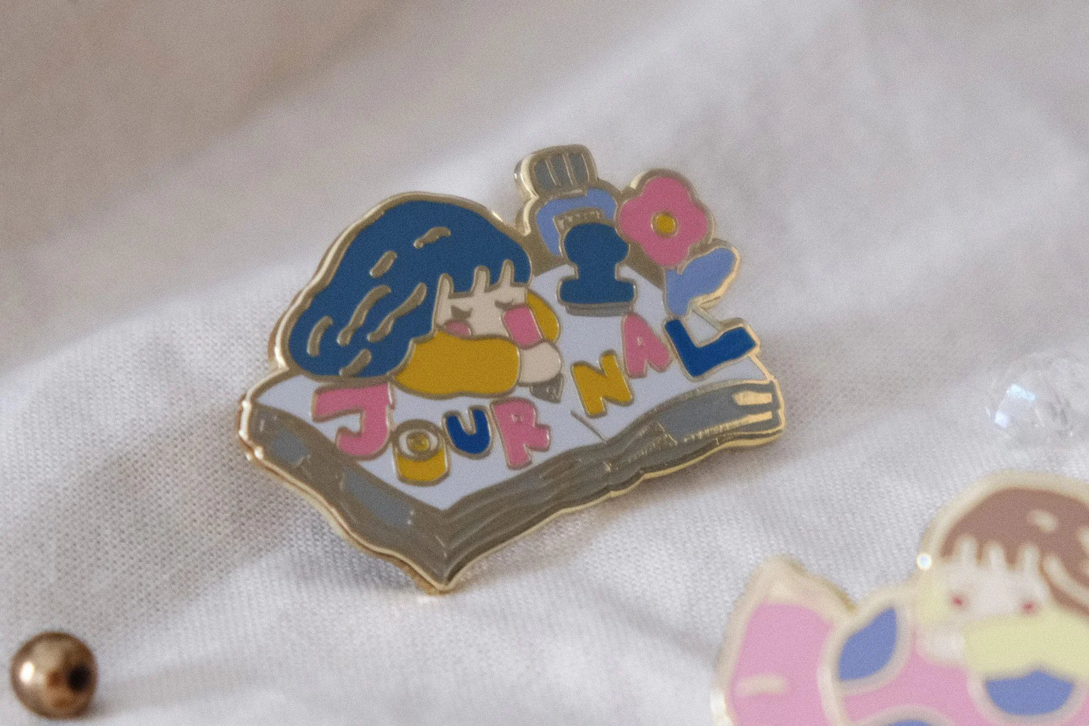 Eileen Tai - Journaling Girl Enamel Pin