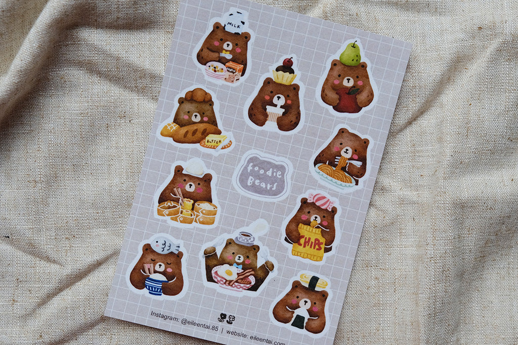 Eileen Tai - Foodie Bear Stickers