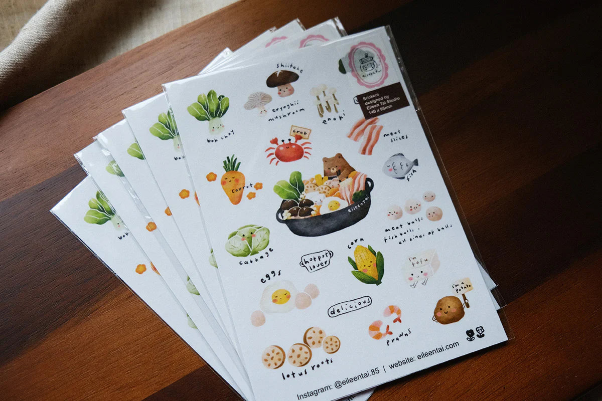 Eileen Tai - Hotpot Bear Stickers
