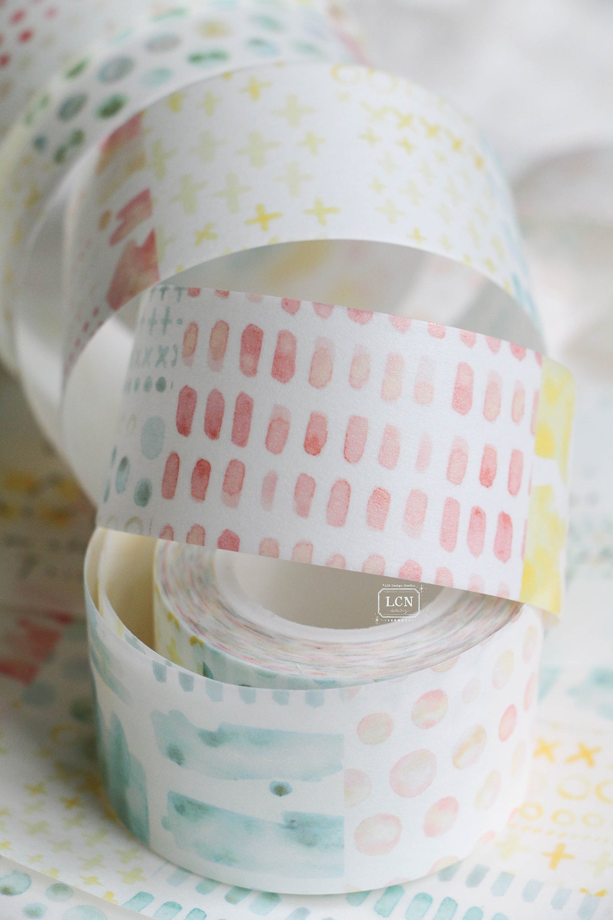 [PRE-ORDER] LCN Washi Tape – Watercolour Pattern 1