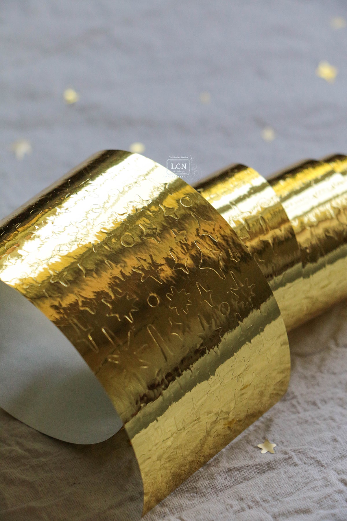 [PRE-ORDER] LCN Kiss-cut PET Tape – Stars, Glossy Gold
