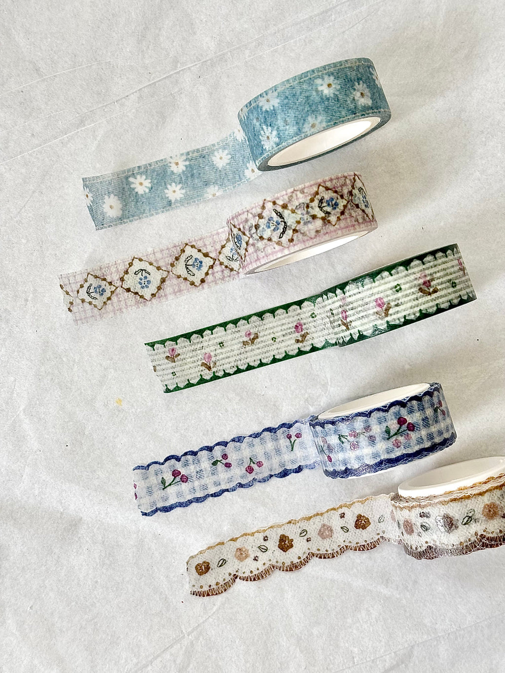 Pion - 1.5cm Deco Washi Tape {Cherry, Rustic, Daisy, Myosotis, Tulip}