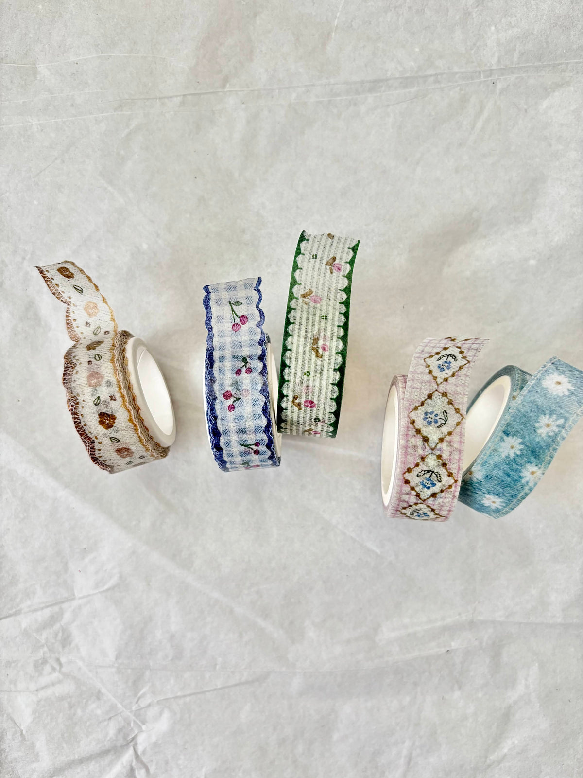Pion - 1.5cm Deco Washi Tape {Cherry, Rustic, Daisy, Myosotis, Tulip}