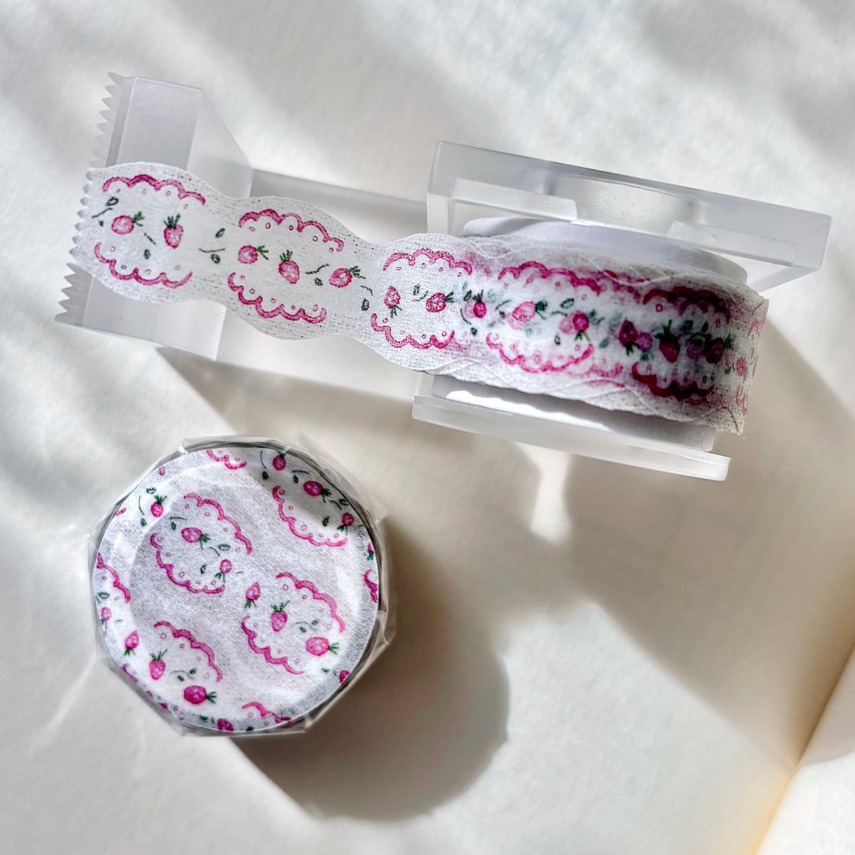 Pion - 1.5cm Deco Washi Tape {Gray, Strawberry, Tassel}