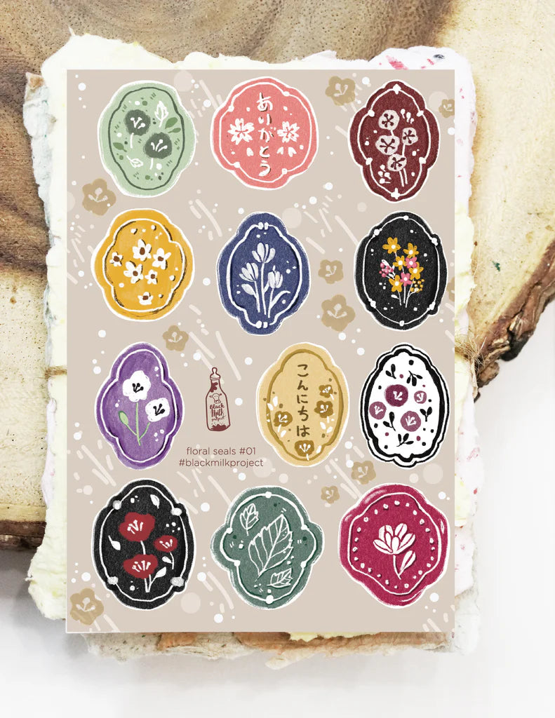 Black Milk Project - Floral Seals Sticker Sheet