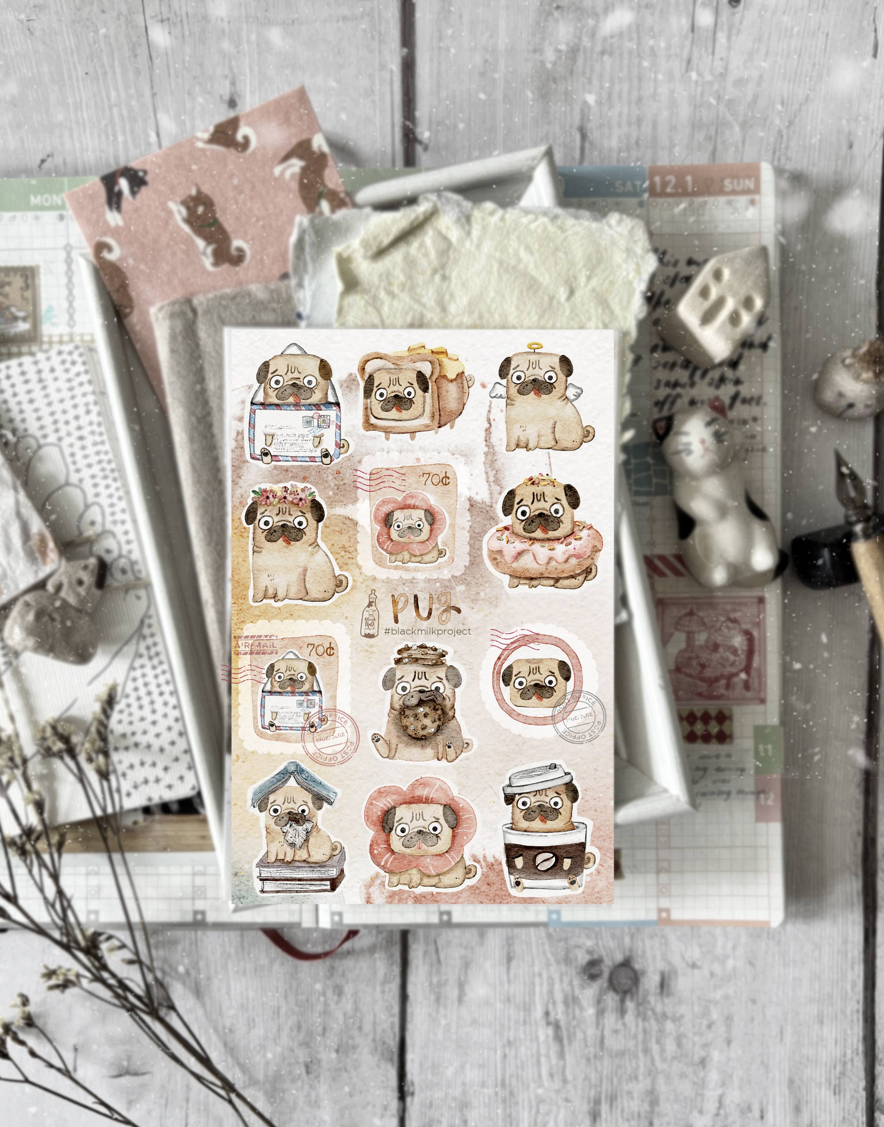 Black Milk Project - Pug Sticker Sheet