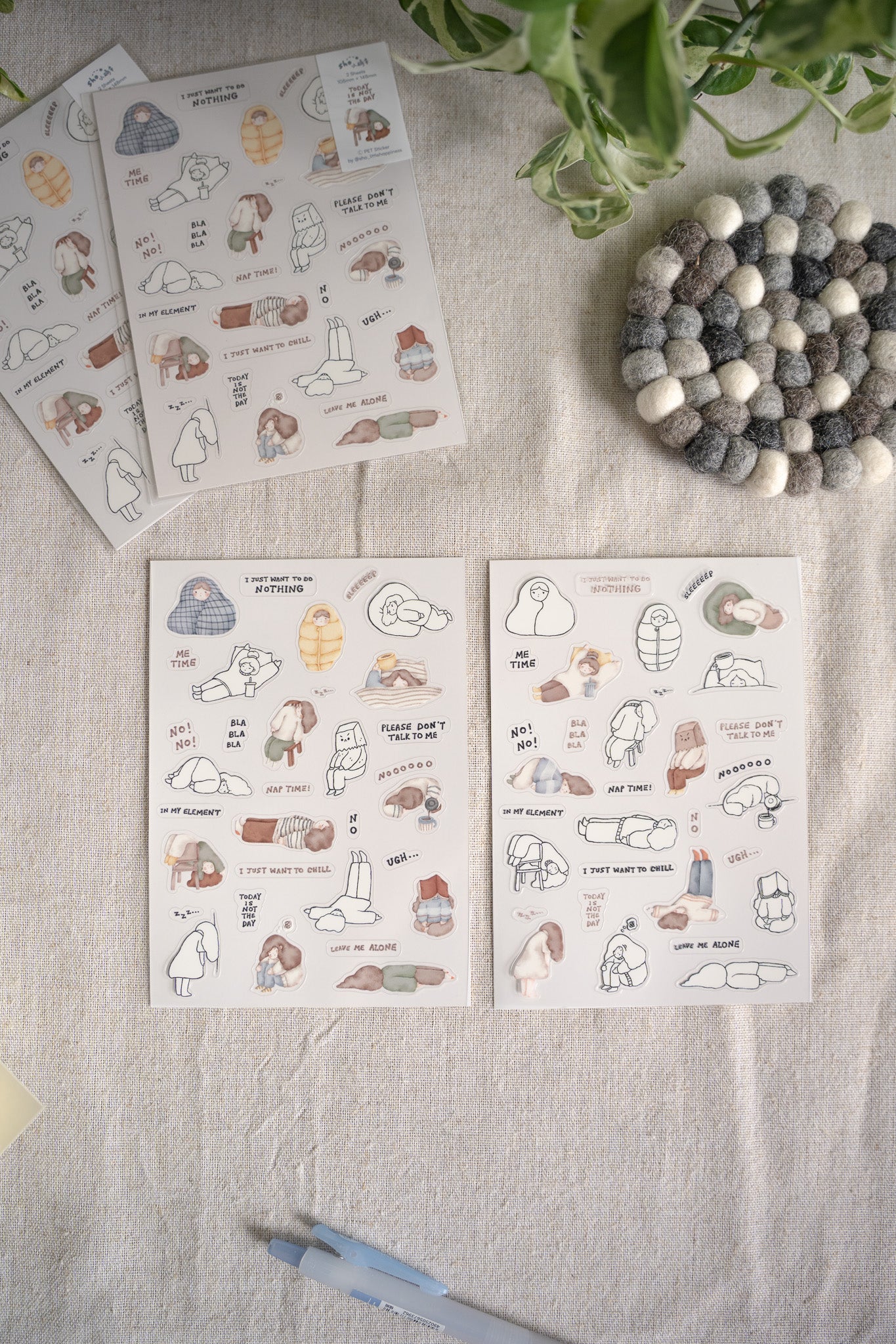 Sho Little Happiness - I Just Want To Do Nothing Sticker Sheet Set
