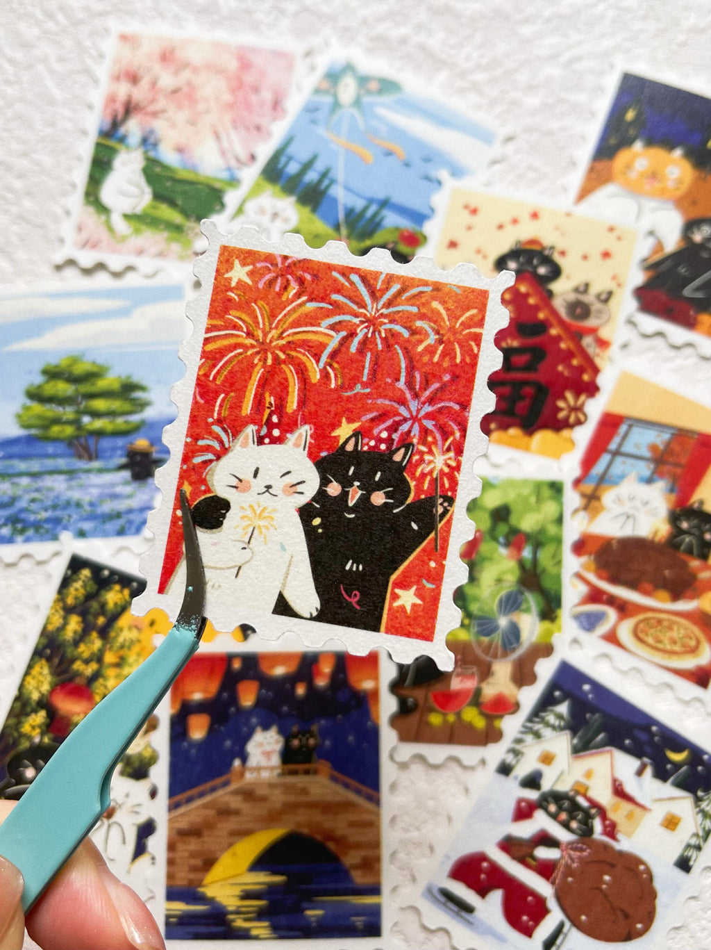 Xiami Studio - Cats Through the Seasons Stamp Sticker Set
