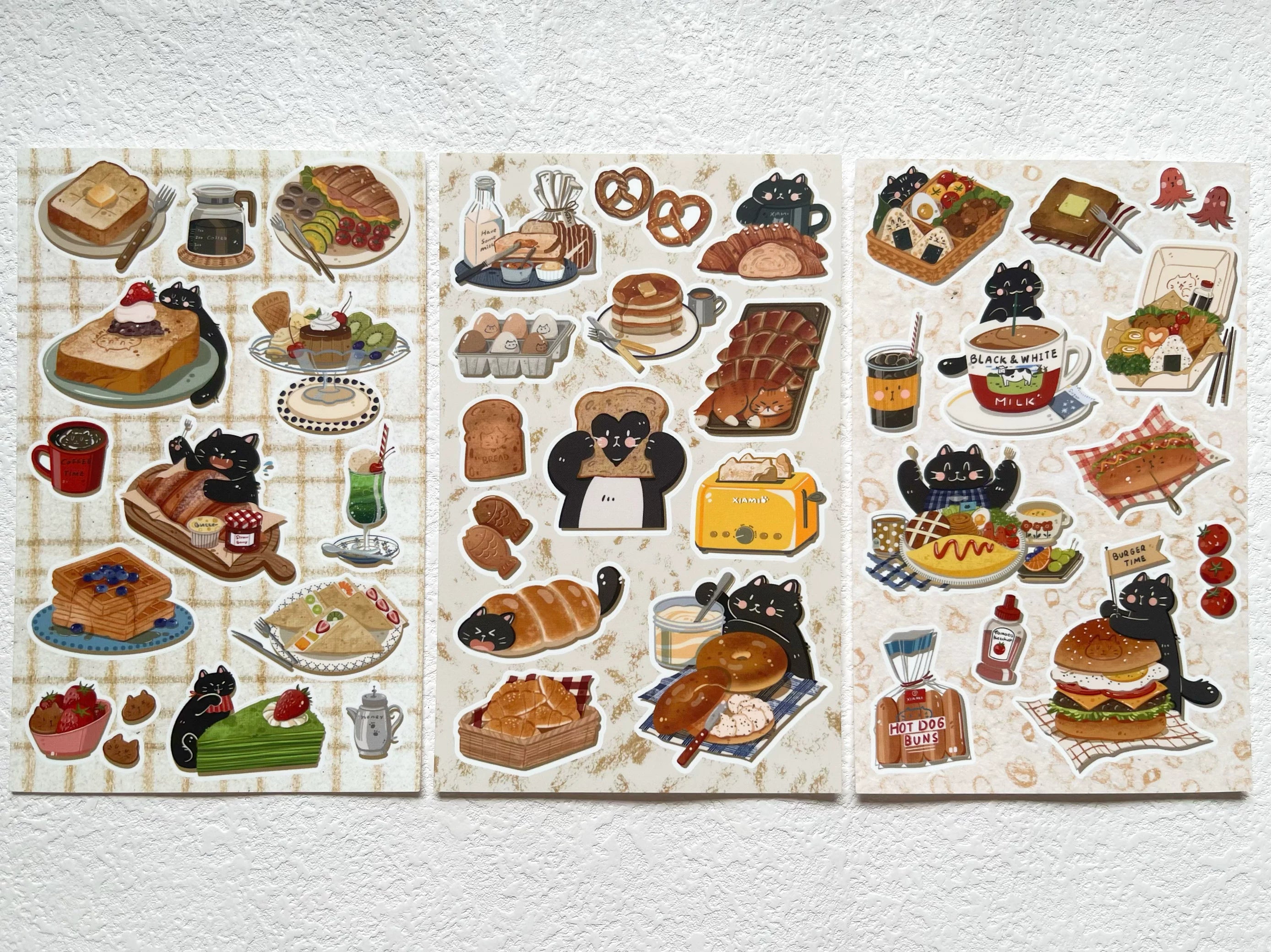 Xiami Studio - Cats & Food: Afternoon Tea Die-Cut Sticker Sheets
