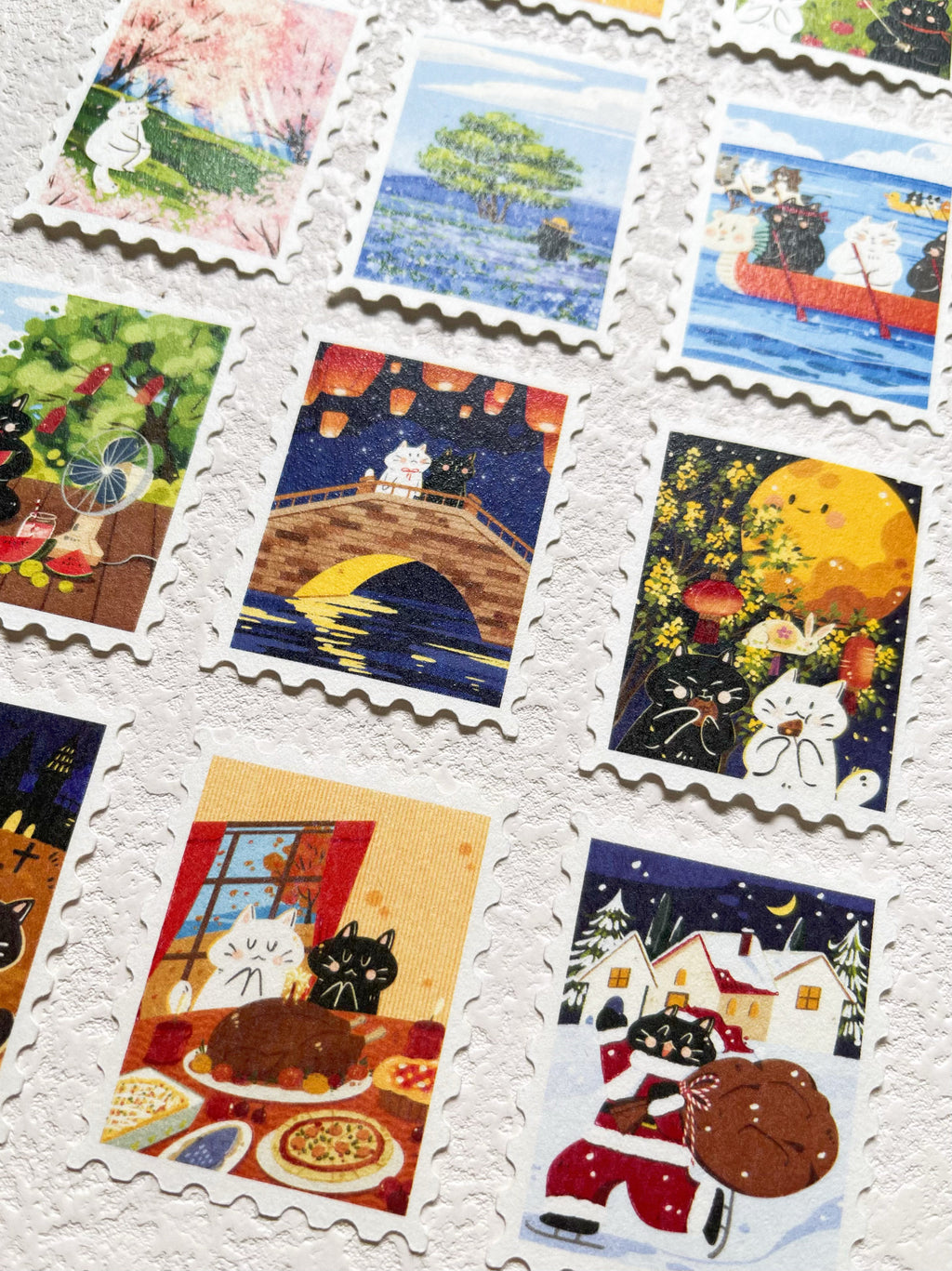 Xiami Studio - Cats Through the Seasons Stamp Sticker Set