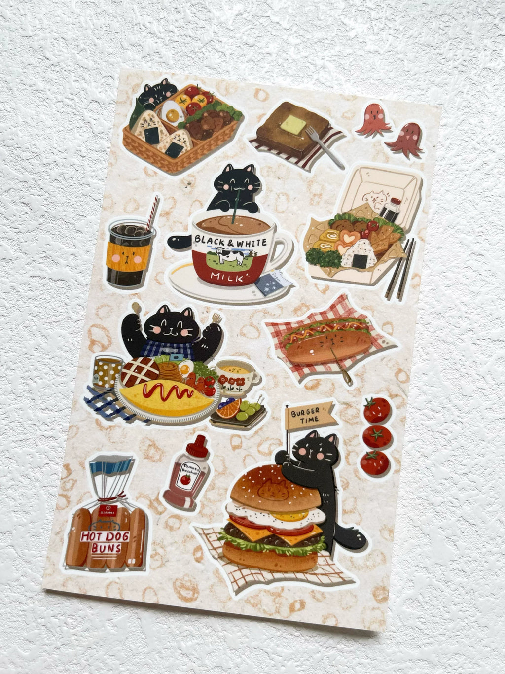 Xiami Studio - Cats & Food: Afternoon Tea Die-Cut Sticker Sheets