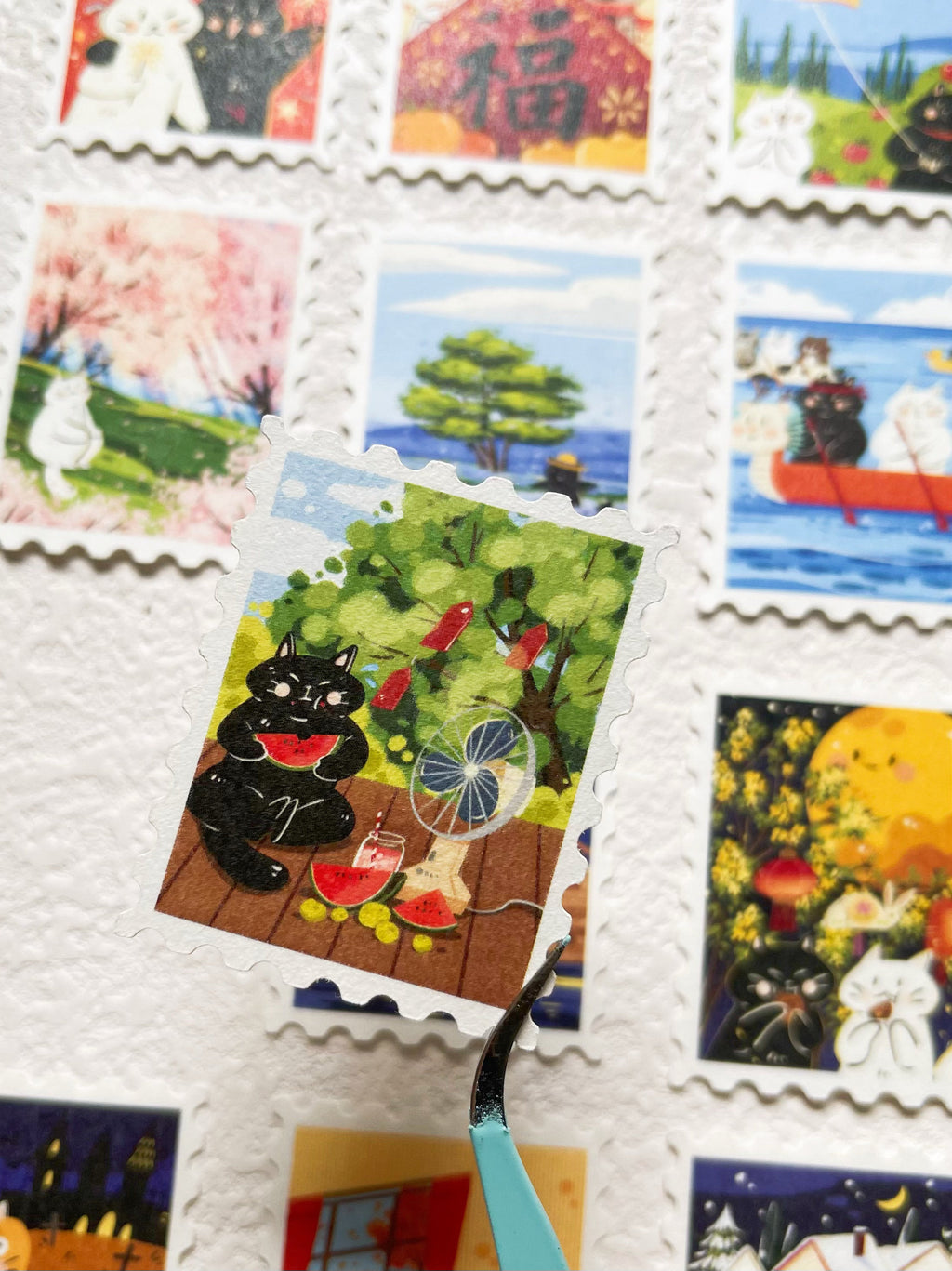 Xiami Studio - Cats Through the Seasons Stamp Sticker Set