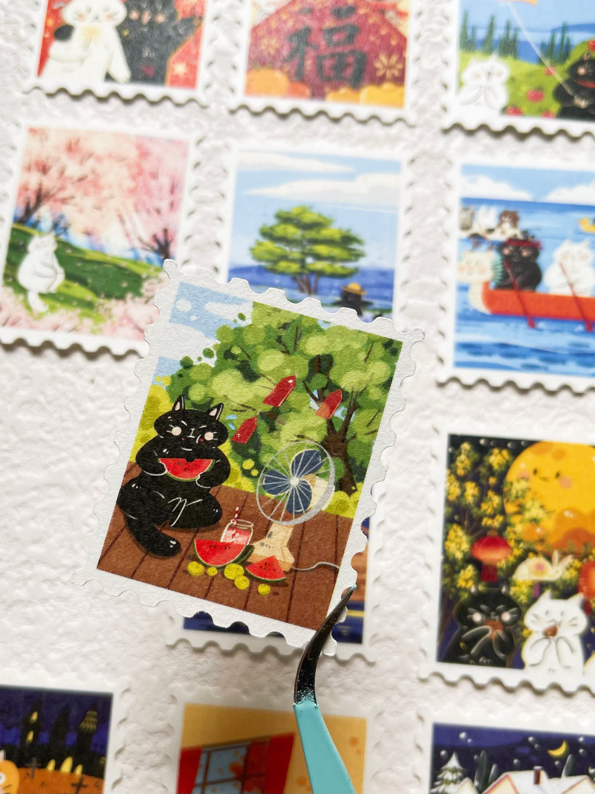 Xiami Studio - Cats Through the Seasons Stamp Sticker Set