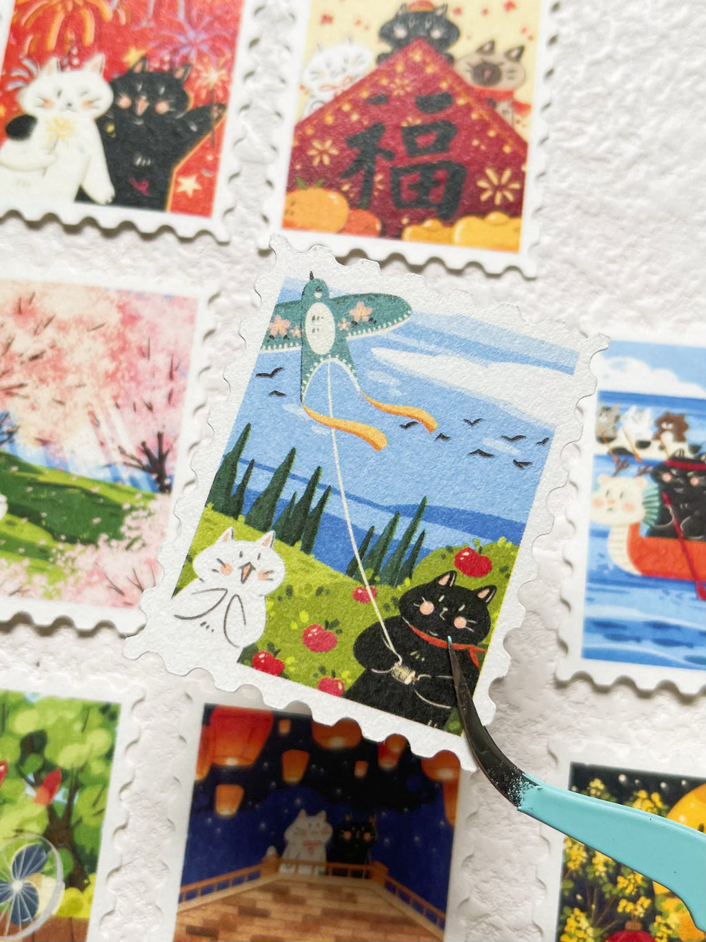 Xiami Studio - Cats Through the Seasons Stamp Sticker Set