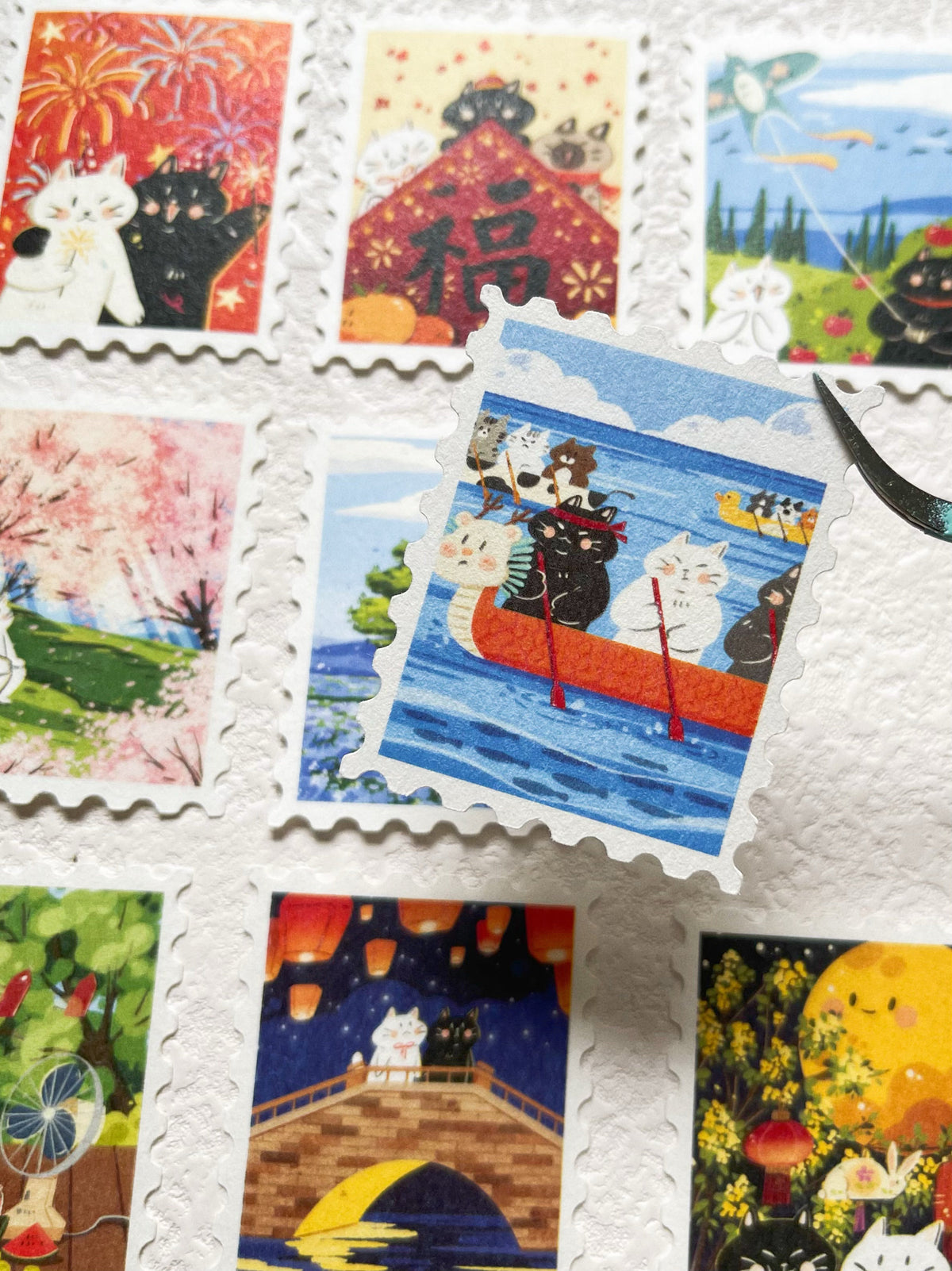 Xiami Studio - Cats Through the Seasons Stamp Sticker Set