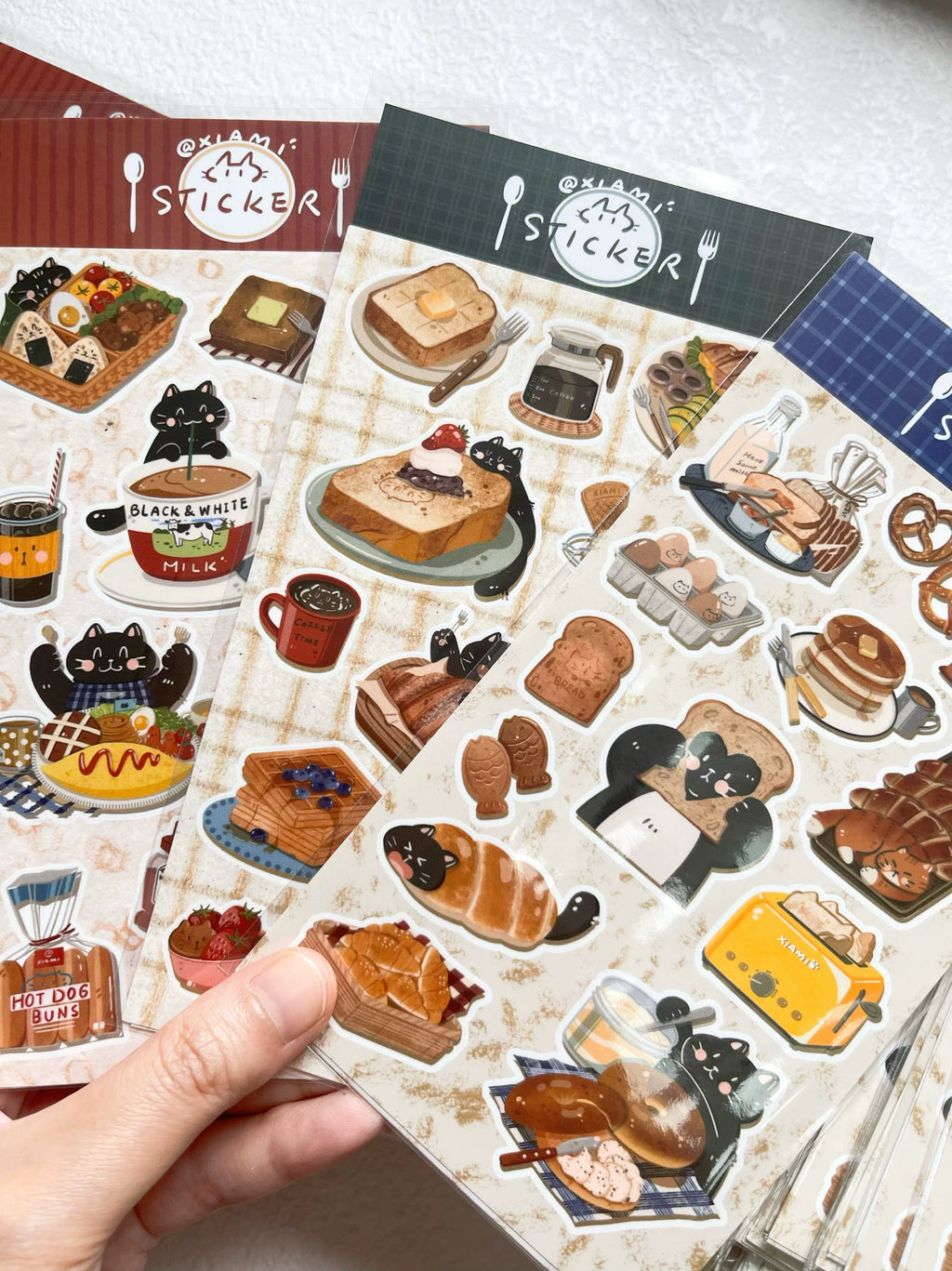 Xiami Studio - Cats & Food: Afternoon Tea Die-Cut Sticker Sheets