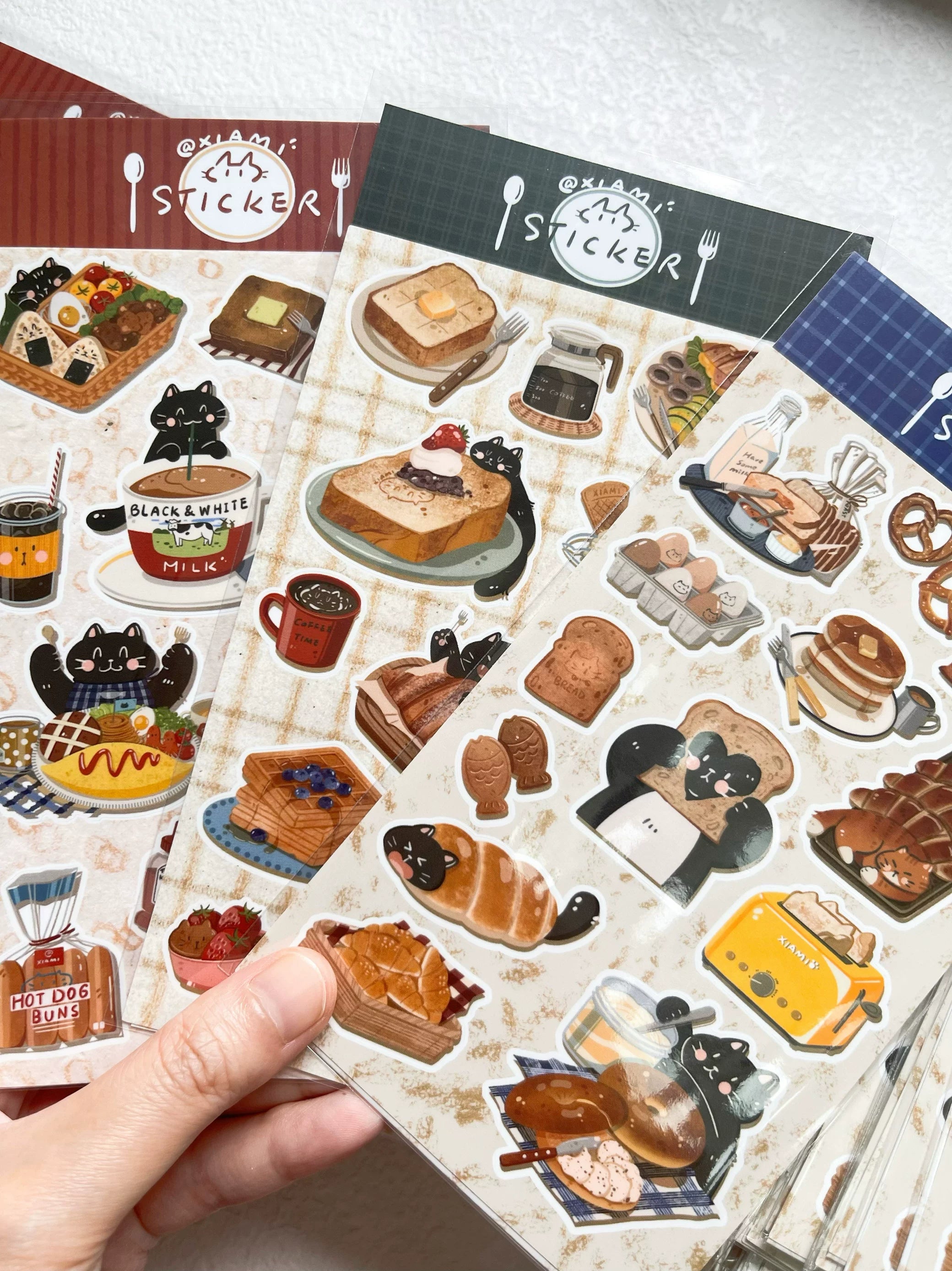 Xiami Studio - Cats & Food: Afternoon Tea Die-Cut Sticker Sheets