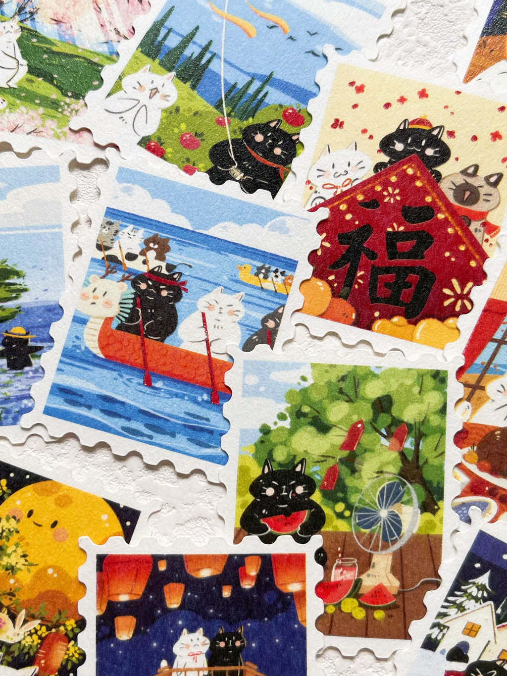 Xiami Studio - Cats Through the Seasons Stamp Sticker Set