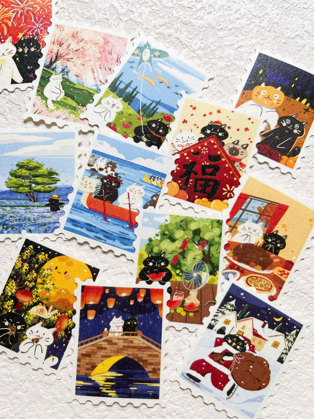 Xiami Studio - Cats Through the Seasons Stamp Sticker Set