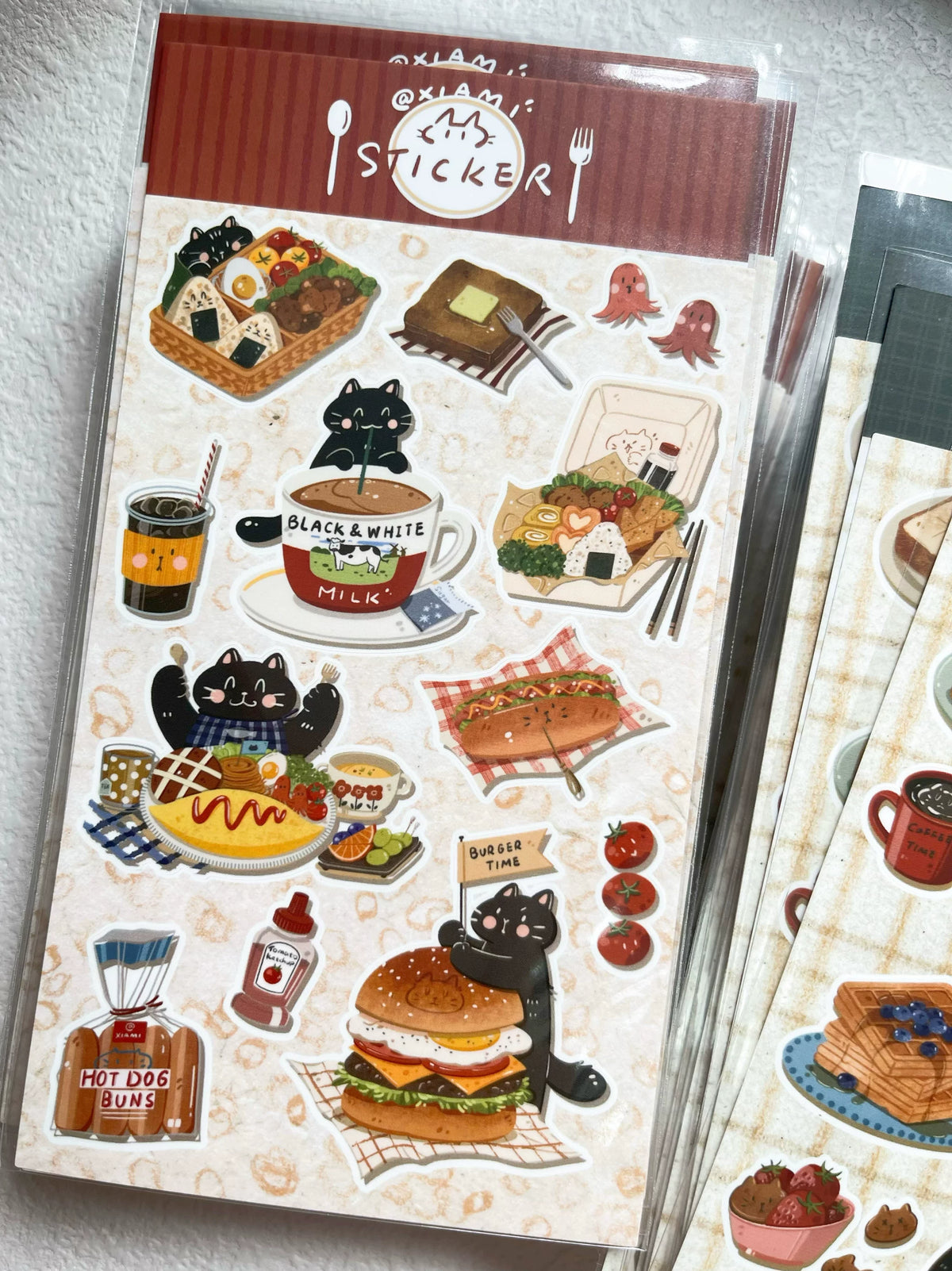 Xiami Studio - Cats & Food: Afternoon Tea Die-Cut Sticker Sheets