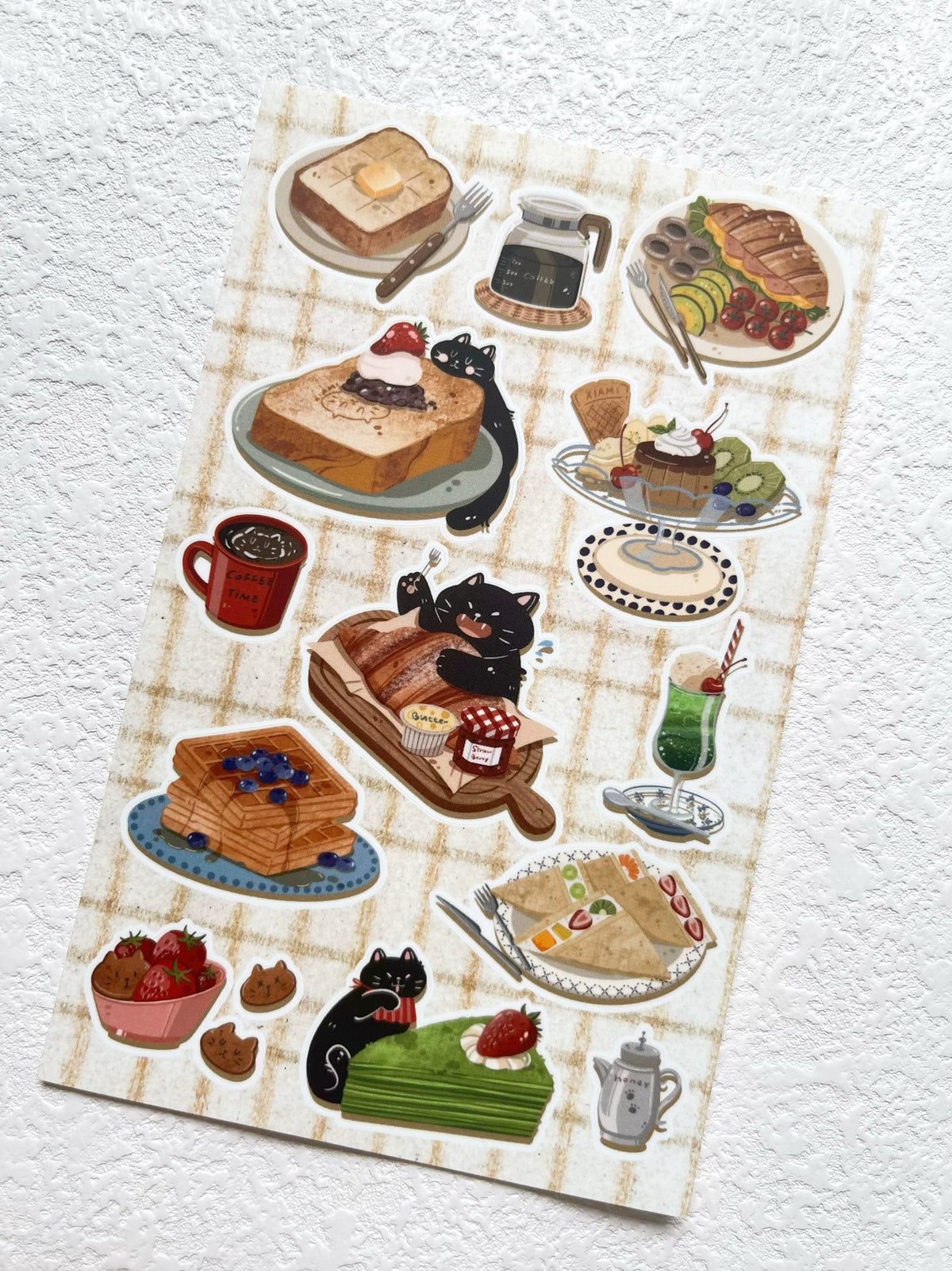 Xiami Studio - Cats & Food: Afternoon Tea Die-Cut Sticker Sheets