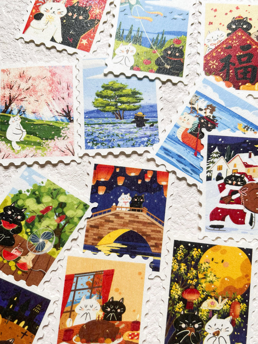 Xiami Studio - Cats Through the Seasons Stamp Sticker Set