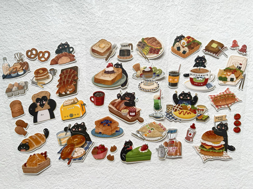 Xiami Studio - Cats & Food: Afternoon Tea Die-Cut Sticker Sheets