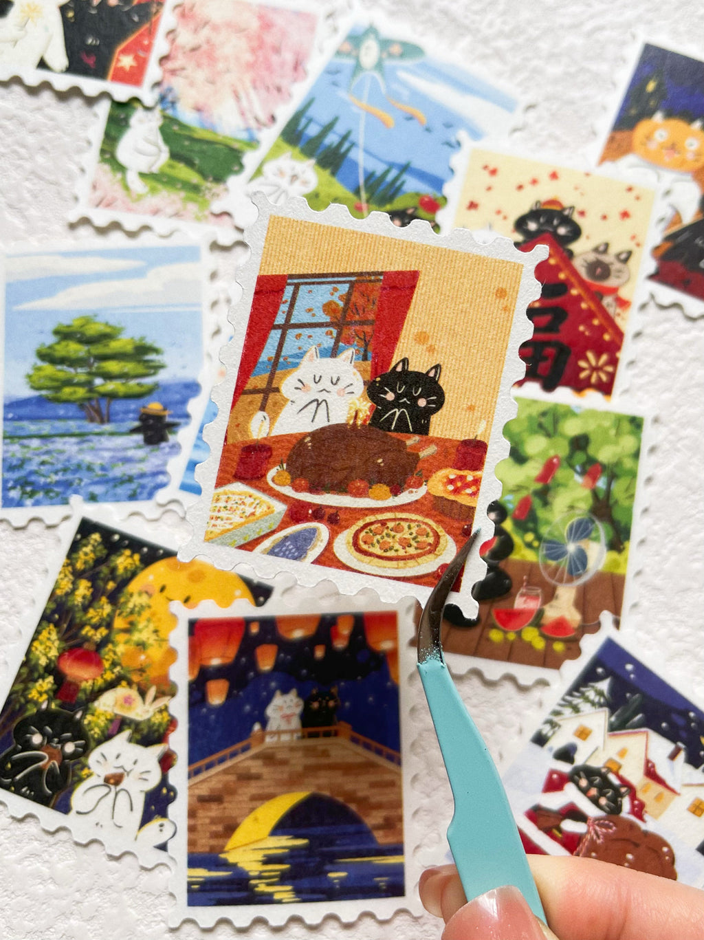 Xiami Studio - Cats Through the Seasons Stamp Sticker Set