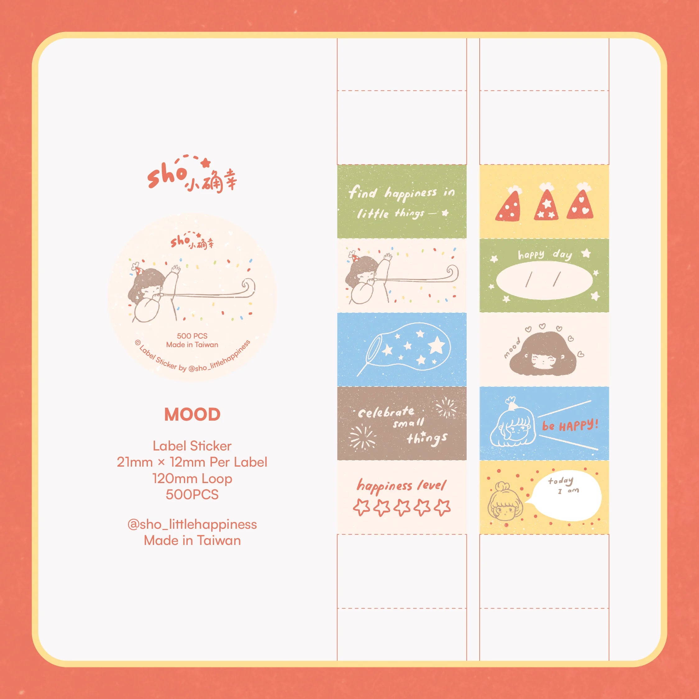 Sho Little Happiness - Mood Label Sticker Roll