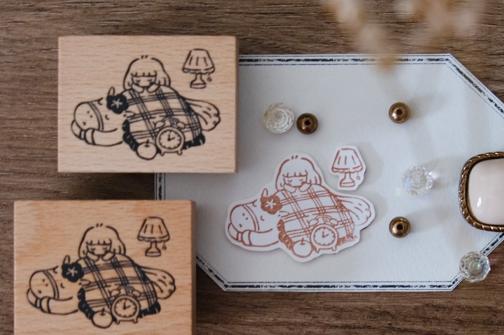 Eileen Tai - Sleepy Horse & Girl Rubber Stamp