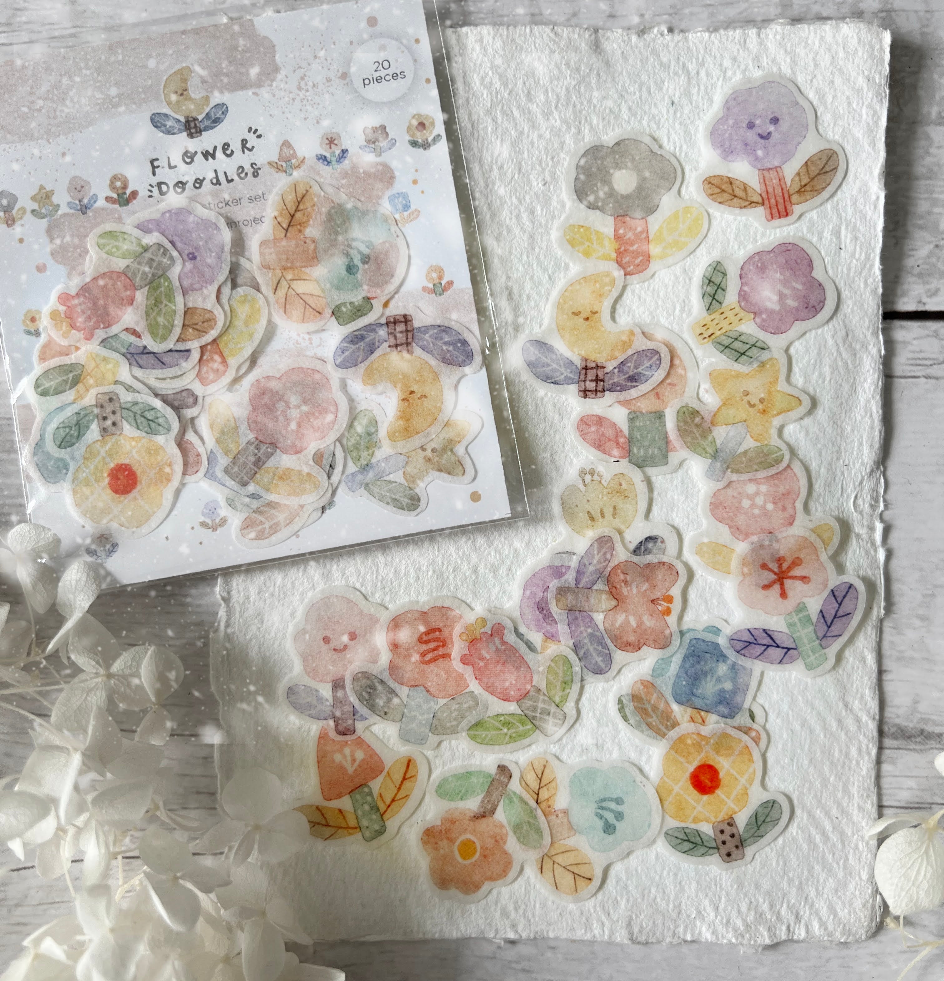 Black Milk Project - Floral Doodles Washi Sticker Flakes Set