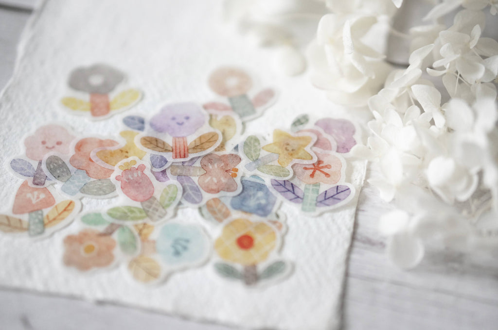 Black Milk Project - Floral Doodles Washi Sticker Flakes Set