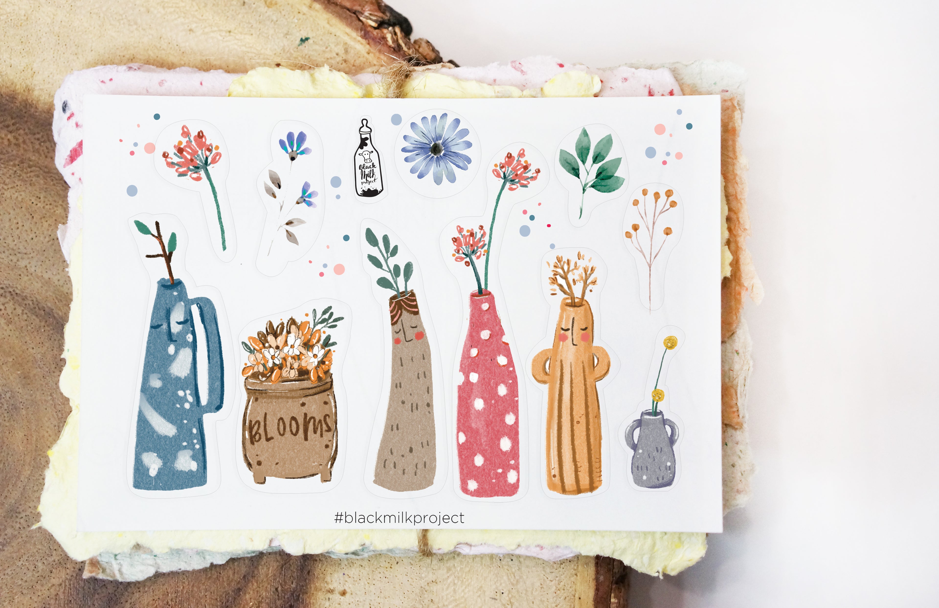 Black Milk Project - Vase & Wild Flowers Sticker Sheet
