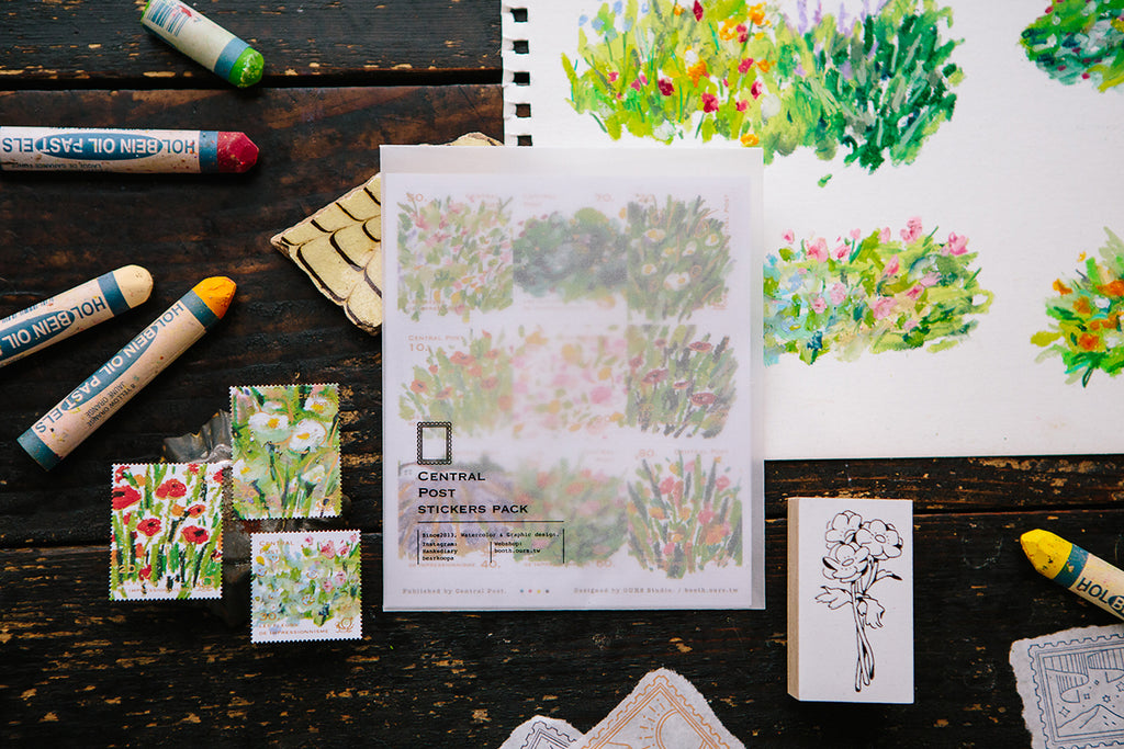 OURS - Bright Bloom Stamp Style Sticker Sheet