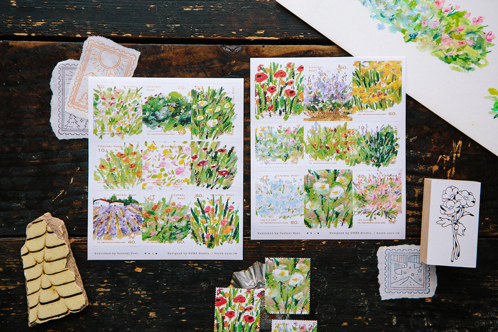OURS - Bright Bloom Stamp Style Sticker Sheet