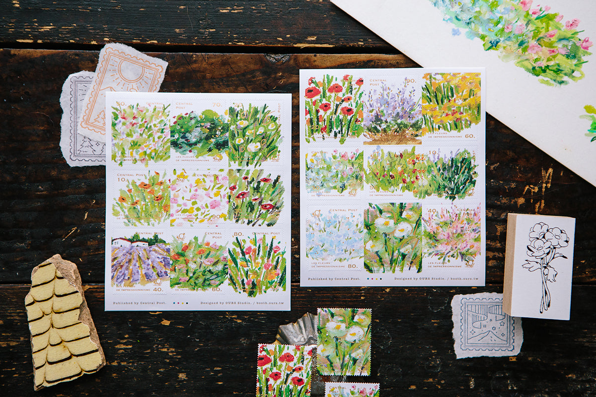 OURS - Bright Bloom Stamp Style Sticker Sheet