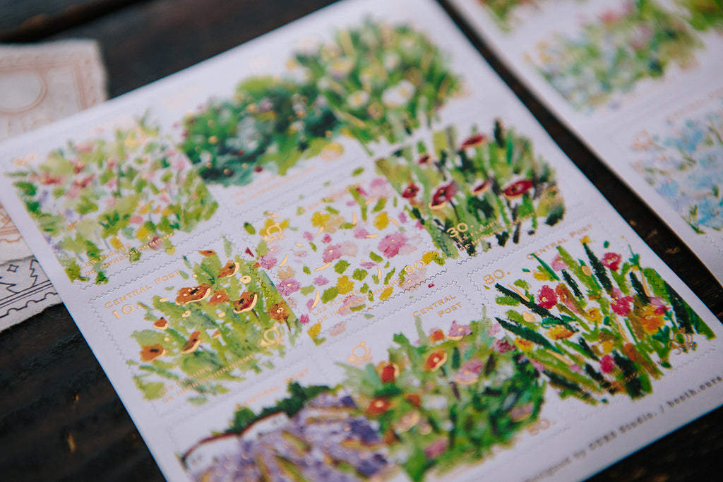 OURS - Bright Bloom Stamp Style Sticker Sheet