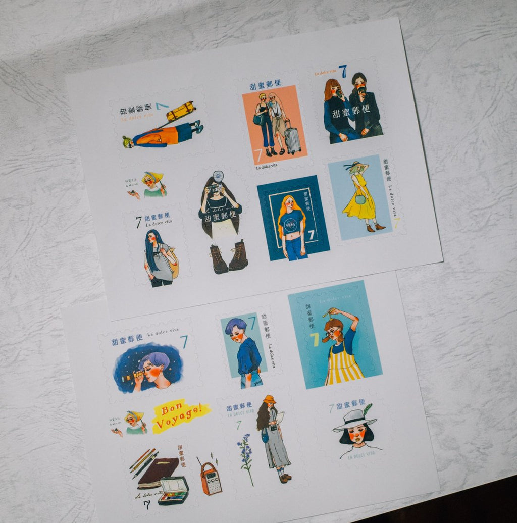 La Dolce Vita - Aurora Stamp Sticker Set A