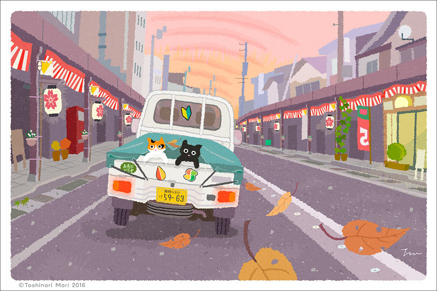 TabiNeko -  Autumn Festival Postcard