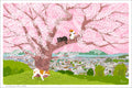 TabiNeko - Cherry Blossoms on the Hill Postcard