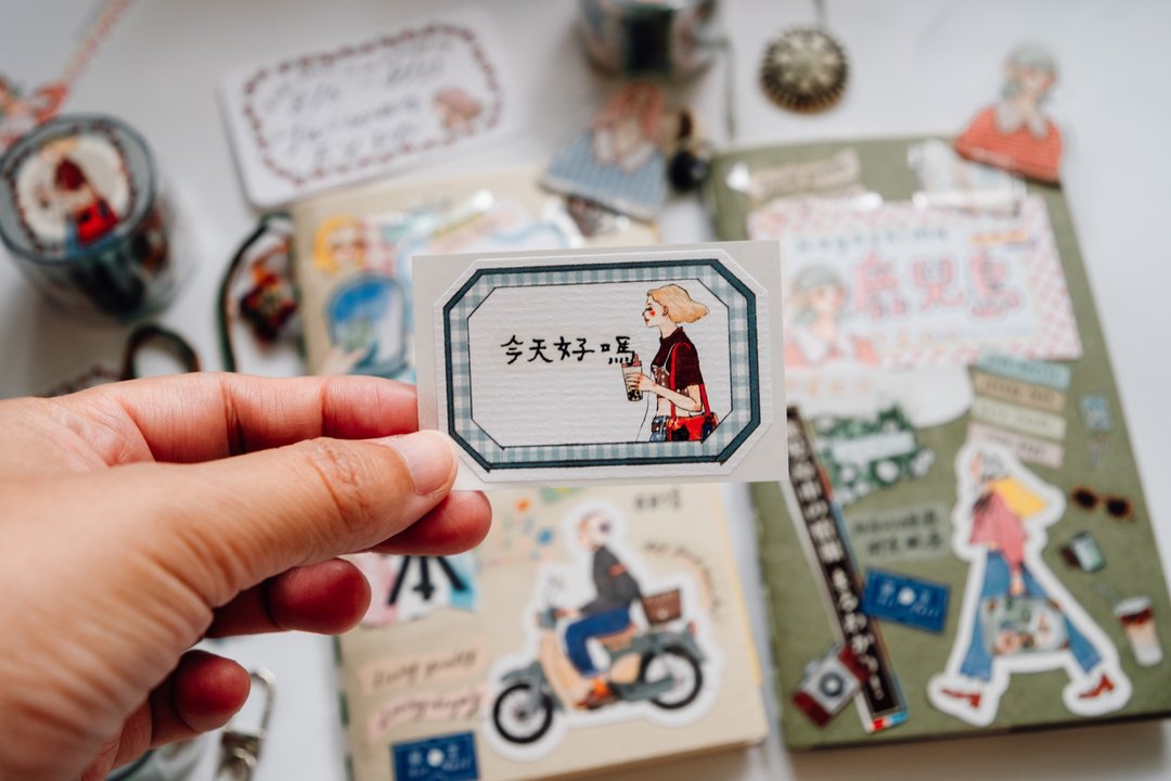 La Dolce Vita - Checkered Frame Label Sticker Set