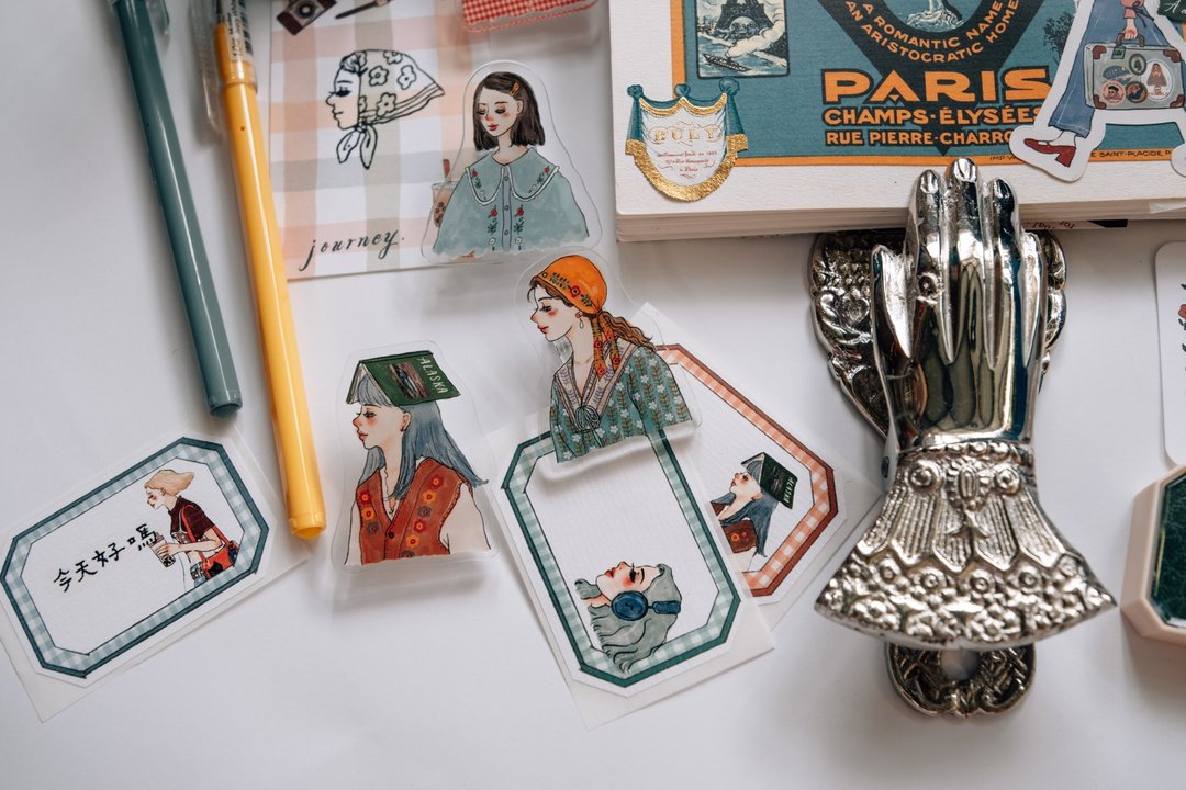 La Dolce Vita - Checkered Frame Label Sticker Set