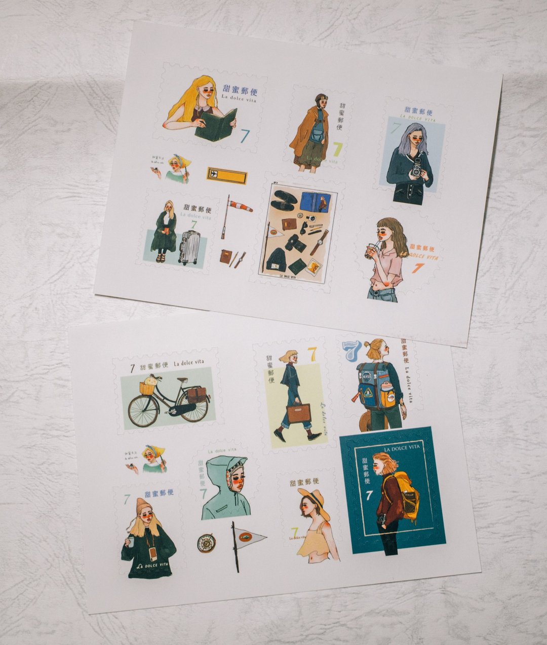 La Dolce Vita - Bon Voyage Journey Stamp Sticker Set B